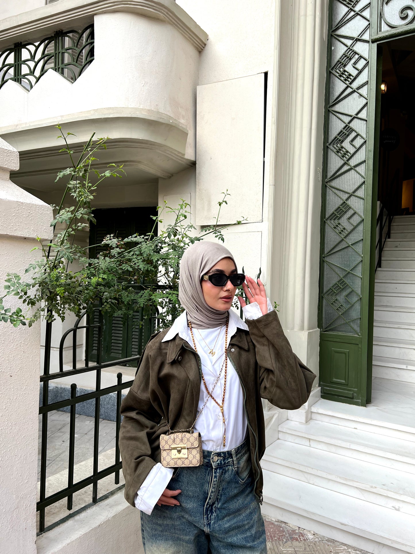 Olive Oversized Suede Jacket