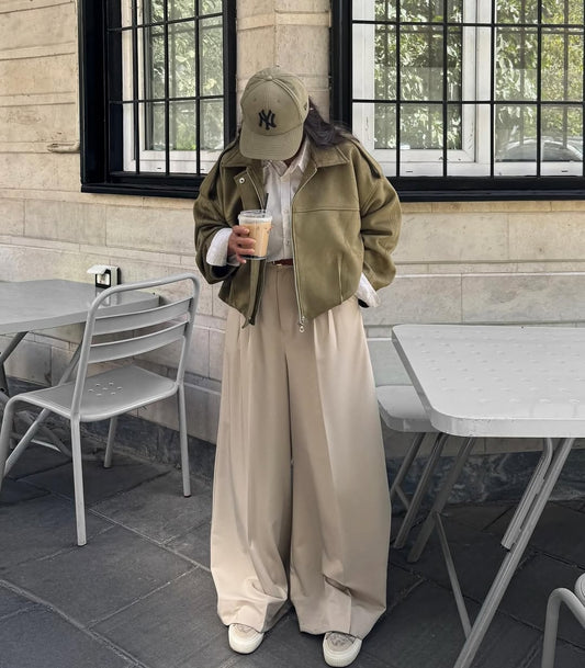 Olive Oversized Suede Jacket